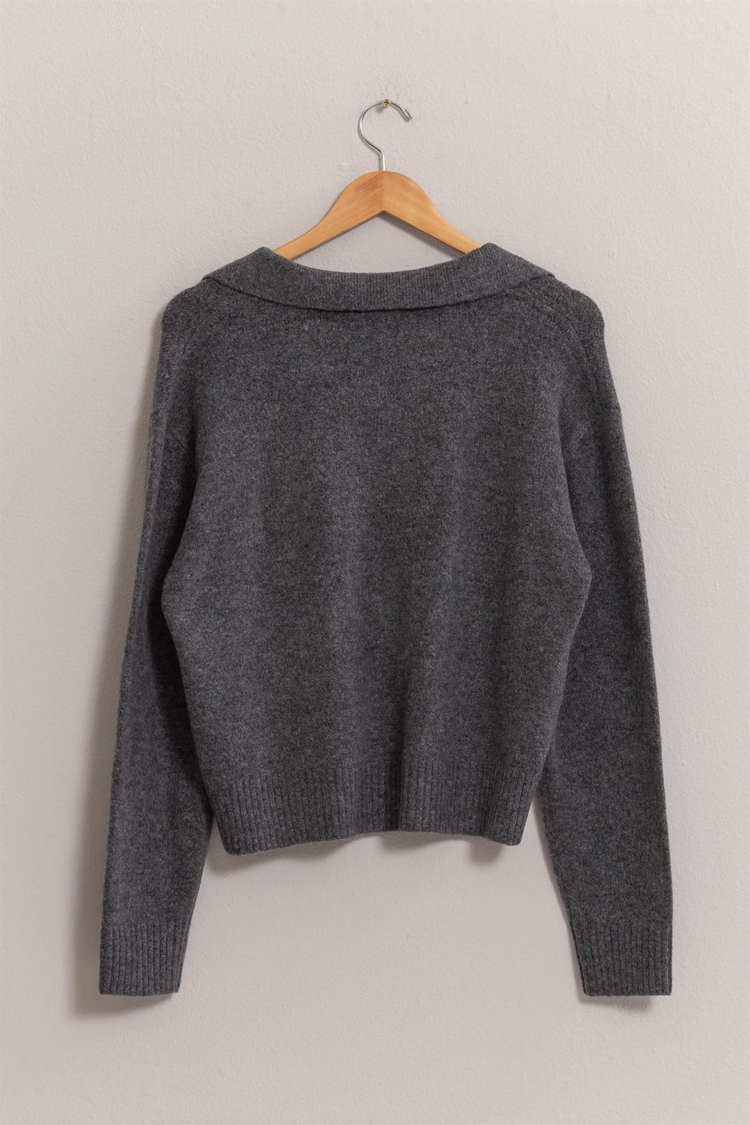 Collared Sweater - Charcoal