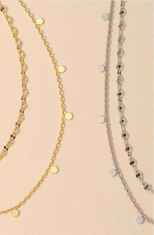 Dainty Layered Coin Choker Necklace